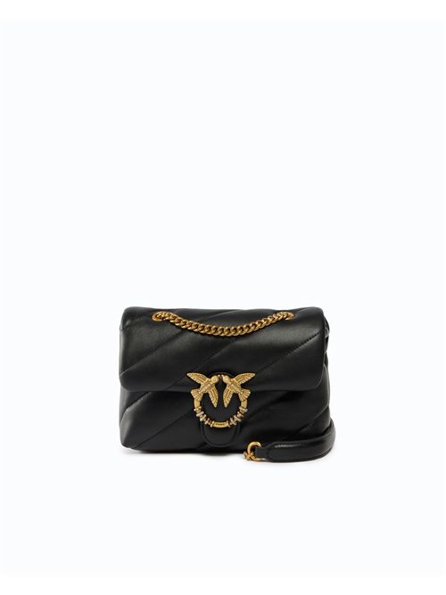 Borsa a tracolla Mini Love Bag Puff in nappa trapuntata con fibbia gioiello